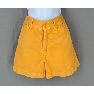90s Vintage Esprit Shorts Womens Small Yellow High Waist Cotton 80s - Picture 1 of 9