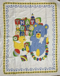 Vintage That’s Our Baby Bear Duck Primary Colors Polka Dots Panel 35x45” - Picture 1 of 1