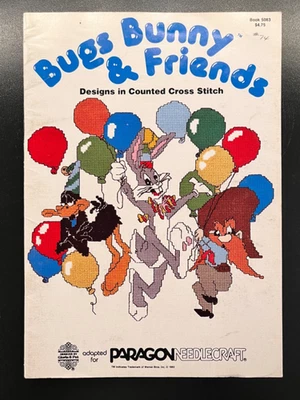 Libro de punto de cruz contado Looney Tunes Bugs Bunny & Friends Yosemite Sam Porky Foto 1 de 4
