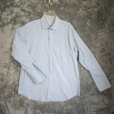 PAUL FREDERICK Light Blue Non-Iron 100% Cotton Button Down Dress Shirt 17X34 EUC - Image 1 of 4