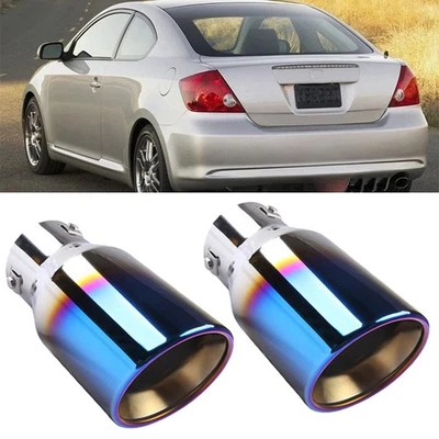 2x Exhaust Pipe Tip Rear Tail Throat Muffler Stainless For 2005-2016 Scion tC Foto 1 de 4