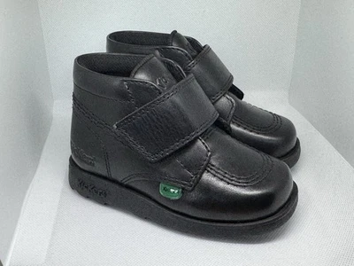 Nuevo Kickers Niños Reino Unido 6 EUR 23 Correa Fragma 15 Alto Cuero Negro Zapatos Escolares Foto 1 de 4