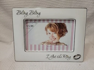 "Bling Bling I Got the Ring" Engagment Ceramic 4x6 Picture Frame by Russ - Image 1 of 2