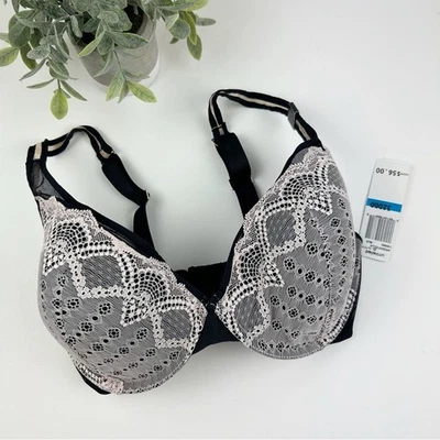 Sujetador push-up de encaje blanco y negro UnVeiled by Felina Argentina talla 32DDD Foto 1 de 4