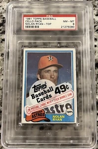 1981 Topps Baseball Cello Pack versiegelt ungeöffnet Nolan Ryan Top PSA 8 NM-MT - Bild 1 von 2