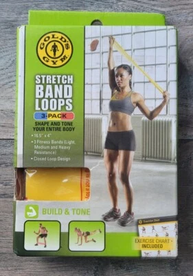 Golds Gimnasio Banda Elástica Lazo de Resistencia Profesional Paquete de 3 NUEVO Foto 1 de 2