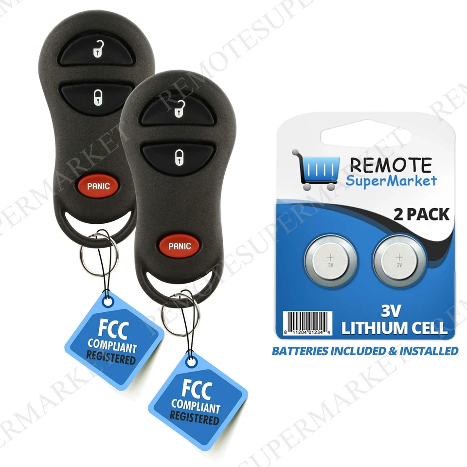 2 Replacement for Dodge 1999-2002 Ram 1500 2500 3500 Remote Car Key Fob Van Foto 1 de 4
