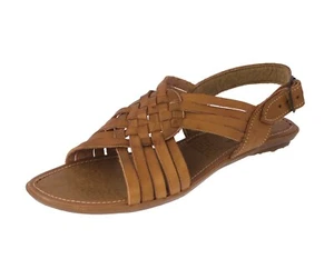 Sandalias de gladiador huaraches mexicanas de cuero real marrón claro para mujer con hebilla #238 - Imagen 1 de 5