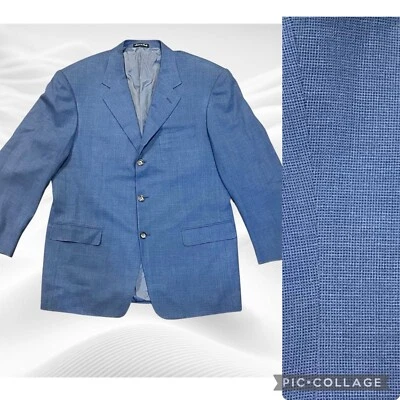 Blazer Pal Zileri Loro Piana Lana Merino Ojo de Pájaro Azul 46R 3 Botones Sin Ventilación Foto 1 de 4