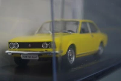 Fiat 124 Sport Coupe 1971 Yellow 1/43 Scale Box Mini Car Display Diecast Vol 232 - Image 1 of 4