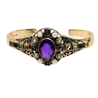 Brazalete Nicky Butler Mujer Bronce Amatista Multi Piedras Preciosas Foto 1 de 3