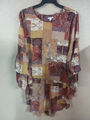 Top Pullover Cato Mujer Talla 22/24w Hasta Largo Multicolor Manga Globo Foto 1 de 4