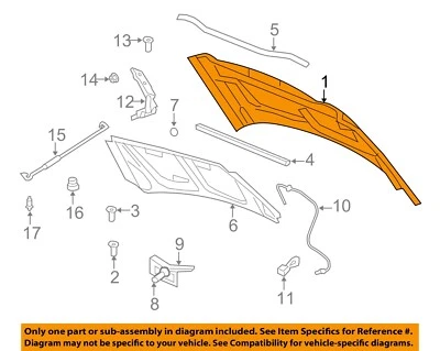 Jeep Chrysler OEM 14-16 Patriot-Hood 5054330AG - Imagem 1 de 2