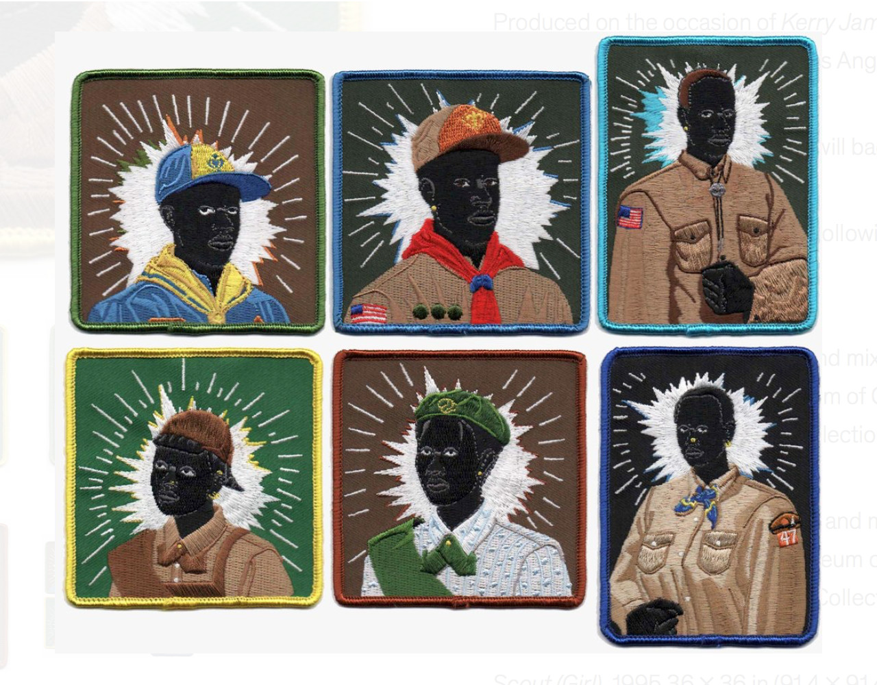 KERRY JAMES MARSHALL Complete Set of 6 Series Embroidered Patches NEW Mastry