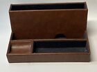 Nice Soft Stitched Brown Leather Cell Phone iPhone Tablet Charging Station