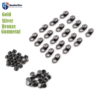 5-50 Sets Boot Hooks Lace Fittings With Rivets Boot Shoes Buckle Replacement - Image 1 of 4