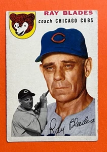 Ray Blades ~ 1954 Topps #243 ~ entrenador de los Chicago Cubs - Imagen 1 de 8