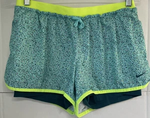 NIKE  womens full flex 2 in 1 splatter tennis short  running training size Large - Picture 1 of 7