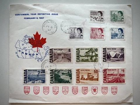 Postal History Canada 1967 CENTENNIAL YEAR DEFINITIVE ISSUE Cover
