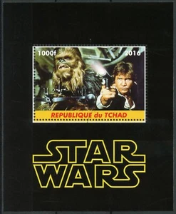Estampillas de Star Wars Chad 2016 CTO Han Solo Chewbacca películas 1v M/S - Imagen 1 de 1