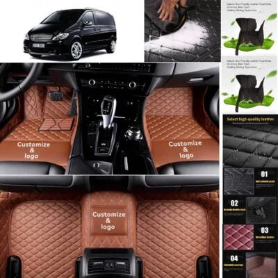 For Mercedes Benz Viano 2006-2010 Car Floor Mats Custom Liner Carpets PU Leather Foto 1 de 4