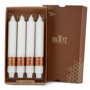 Root Grecian Collenette Candles 9", White, Box of 4 (19147) - Picture 1 of 3