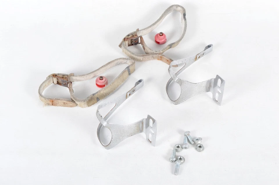 REG Bicycle Toe Clips And REG Leather Straps & REG Red End Caps - Image 1 of 4