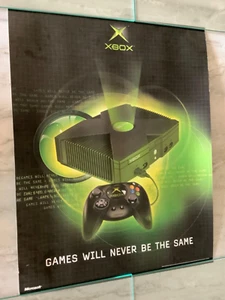 1st 2001 console and controller original Microsoft Rare Promo Store Poster Xbox - Picture 1 of 13
