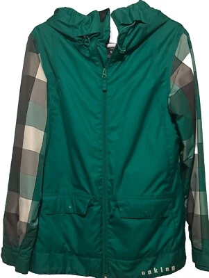 Womens Oakley Green Winter Ski Snowboard Jacket Small Plaid Coat New w/o Tags - Image 1 of 4
