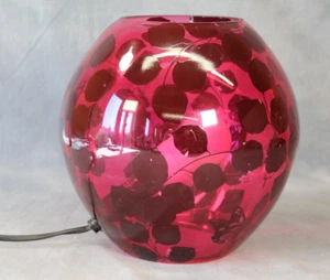 Vintage Ikea Knubbig große lila Glas Mid Century Kirschblüten Tischlampe - Bild 1 von 5