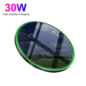 30W Fast Wireless Charger Station Charging Pad For iPhone 16 15 Samsung S25 S24 - Picture 1 of 27
