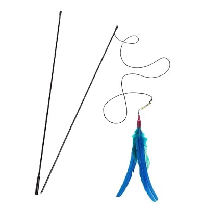 Da Bird Pull Apart Teaser Wand Cat Toy with Turkey Feathers by Go Cat