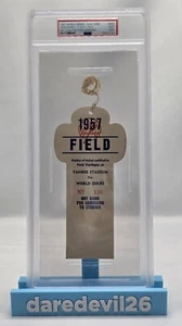 1957 World Series Yankee Stadium PSA 2 MK Graded Field Pass BRAVES VS YANKEES - Picture 1 of 6