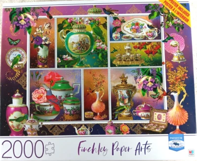 Rompecabezas Pink & Aqua China Finchley Paper Arts 2000 piezas de Milton Bradley Foto 1 de 4