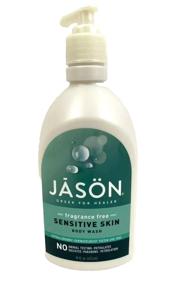Jabón corporal para piel sensible sin fragancia JĀSÖN, 16 fl. oz., hipoalergénico Foto 1 de 1
