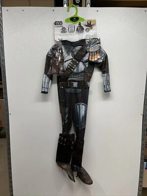 Rubies Star Wars Mandalorian Boy's Jumpsuit, Mask, Cape, Gloves & Boot Tops #e3 - Image 1 of 4