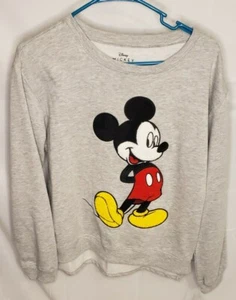 Sudadera Disney Mickey Mouse Gris Cuello Redondo Elevada Mickey Talla Grande Nueva con Etiquetas - Imagen 1 de 7