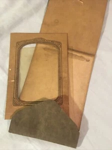 Vintage Folding Easel Picture Frame, for 3” x 4.5” photo card, worn/needs repair - Picture 1 of 8