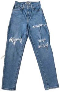 Damen Levis Stretch Jeans "High waisted Mom Jeans" in Blau Größe W 24 /L 27 - Bild 1 von 11