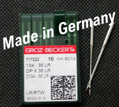 Nähmaschinennadeln Groz Beckert Ledernadel Rundkolben 134-35 LR Stärke 90/14 - Bild 1 von 4