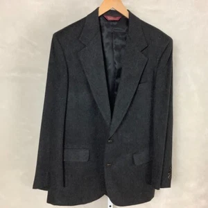 Vintage 90s 00s Nordstrom Loro Piana Cashmere Charcoal Black Men's Blazer 44 L - Picture 1 of 8