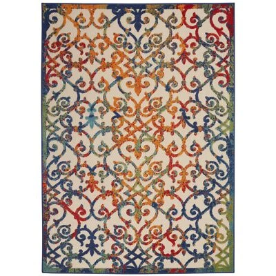 Nourison Aloha Indoor/Outdoor Multicolor 7'10" x 10'6" Area Rug Transitional - Image 1 of 4