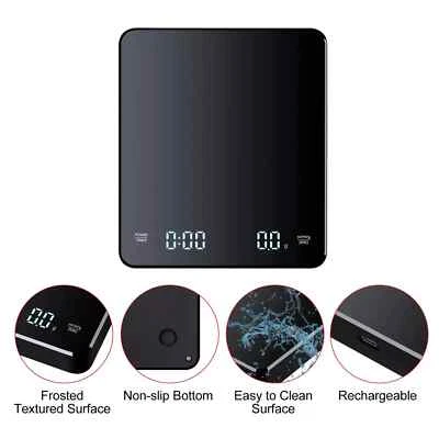 Digital Coffee Scale with Timer and LED Display High Precision Espresso Weigh - Image 1 of 4