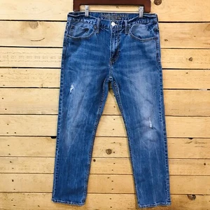 American Eagle Herren Größe 32 x 31 Relaxed Straight Denim Blau Jeans Mid Rise - Bild 1 von 11