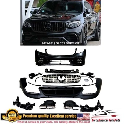 Kit de carrocería GLC63 puntas de rejilla de parachoques GLC350 GLC250 GLC300 2016 2017 2018 2019 Foto 1 de 4