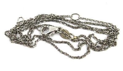 Dainty Vine Cable Chain 1mm Thin Necklace in 14K Solid White Gold 16 -18"in - Image 1 of 4