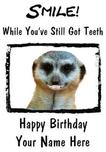 Tarjeta de felicitación de feliz cumpleaños personalizada Meerkat A5 PID021 - Imagen 1 de 1