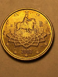 50 Euro Cent Coin 2002 Italy Rare Coin - Picture 1 of 2
