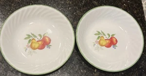 Paar Corelle 8-1/2" Pasta/Suppenschüsseln, Chutney Muster (2) Schüsseln - Bild 1 von 9