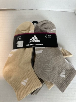 Adidas Mujer Calcetines Tobilleros Acolchados 6 Pares Talla 5-10 AEROREADY Blanco/Luz Fría Foto 1 de 4